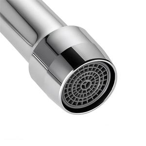 Grifo de Cocina de Lujo de 6 Pulgadas con Cuello de Cisne Giratorio, Montado en el Fregadero, con Doble Manija, de Latón Sólido, Cromado Pulido, para Uso Doméstico y Hotelero, Agua Fría y Caliente - Product Image 3