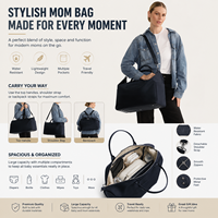 Wasserdichter Wickelrucksack, Modische Baby-Wickeltasche, Anpassbare Logo-Option, Nylon, Personalisierter Damenrucksack, Einfarbig