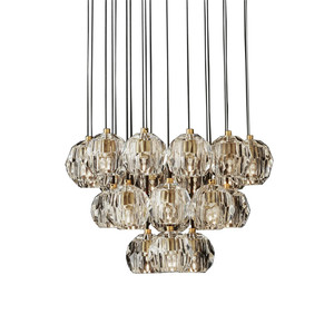 Moderna Sala Da Pranzo Contemporanea Soggiorno Dorato di Cristallo Sfera Di Vetro Lampadario - Product Image 1