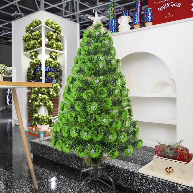 Hot-Selling Cross-Border LED Smart Color-Changing PVC Christmas Tree Decoration Innovative Fiber Optic Christmas Tree