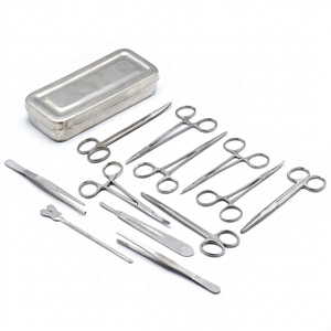 Boîte d'instruments chirurgicaux hospitaliers en acier inoxydable Odontomed 2011, 13 pièces, ensemble de chirurgie mineure, classe I, certifié CE/MFDS - Product Image 1