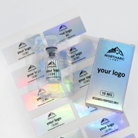InjexMed fabrique des modèles de conception gratuits pour les étiquettes de flacons de 2 ml et 3 ml, étiquettes de flacons avec impression holographique.