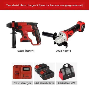 Juego de Herramientas Combinadas de 20V con Taladro Percutor, Martillo Demoledor, Amoladora Angular y Llave de Impacto, Kit de Herramientas para Reparaciones del Hogar - Product Image 5