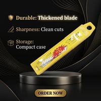 Lame de couteau utilitaire 0,6 x 18 mm, lame de coupe en acier à rupture rapide, 60 degrés, remplacement par bouton-poussoir pour usage industriel et bricolage