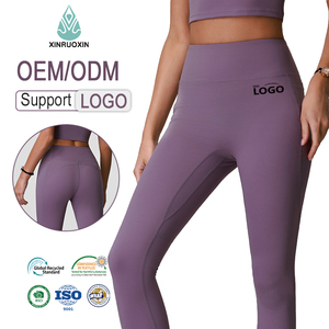 Leggings a Vita Alta in Spandex/Nylon Elasticizzato in Quattro Direzioni, Lunghezza alla Caviglia, con Tasca e Effetto Push-Up Frontale per Donna - Product Image 2