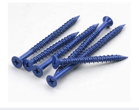 Vis à béton autotaraudeuses Ruspert bleues à tête hexagonale fendue, 3/16" x 2-1/4", avec embase Torx plate pour maçonnerie
