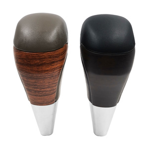 Car <b>Gear</b> <b>Knob</b> Leather Wood Grain Ergonomic For Toyota Land Cruiser Automatic Transmission Shifter - Product Image 3