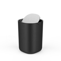 Poubelle de table rectangulaire en acier inoxydable de 3 litres, presse à main PE, poubelle pour cuisine, hôtel, salle de bain, usage domestique