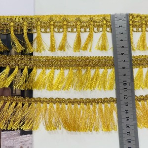 Accessoire de vêtement DIY, Franges à pampilles perlées, Garniture décorative pour robe de costume et chapeau, Garniture ethnique pour rideaux, Textile de couture, Galons de dentelle dorés - Product Image 2