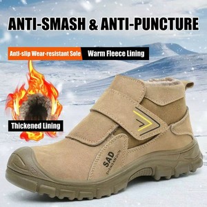 Winter Welder Safety Shoes Fleece Lined <strong>Warm</strong> <strong>Work</strong> <strong>Boots</strong> Steel Toe Anti-smash Fire Resistant Spark Proof Puncture Proof <strong>Boots</strong> - Product Image 1
