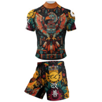 Cody Lundin vente en gros caoutchouc Anti-Stop BJJ MMA manches longues Rash Guard pantalon Shorts entraînement Compression ensemble