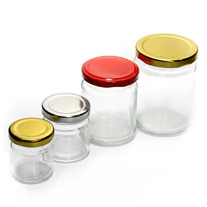 Food Grade Rodada Transparente Jam Mel Jelly Vidro Armazenamento Jar