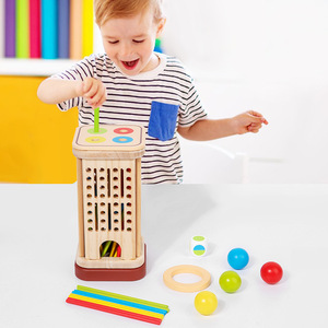 Children's 3-in-1 Wooden Concentration Training Toy Balancing <b>Game</b> Sticks Educational Area Corner Materials for 4-6 Years Old - Product Image 2