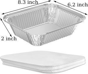 Disposable Takeaway Food <b>Container</b> Custom Packing Aluminum <b>Foil</b> <b>Container</b> Wholesale <b>Foil</b> Trays Paper Lid Rectangle Food Grade - Product Image 4
