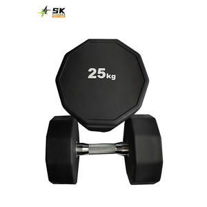 SK sıcak satış kauçuk kaplı yuvarlak Dumbbells 2.5kg-50kg dayanıklı çelik ağırlık dambıl ticari spor salonu ve ev egzersiz için Set - Product Image 5
