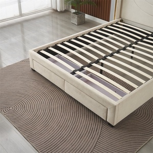 Base de Cama de Lujo con Cabecero de Terciopelo y Rejilla de Diamantes, Estilo Moderno, Tamaño King/Doble, con 1 Año de Garantía, Venta al Por Mayor - Product Image 6