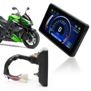 Medidor universal de motocicleta, medidor de 1 2 4 cilindros com display lcd digital tacômetro, odômetro, velocímetro