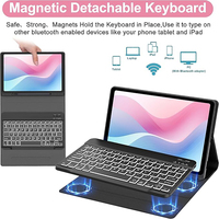 Funda con Teclado de Proyección Inalámbrico USB-C Ultrafino y Mecánico Personalizable Laudtec para Tablet Tab S9 FE con S Pen Integrado