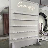 Conception populaire blanc Pvc Champagne mur décoration de mariage lunettes support mural
