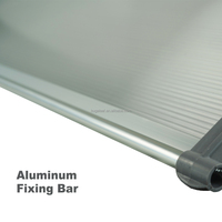 Auvent de fenêtre, auvent de porte, 60/80/100/120 cm, panneau PP PC, aluminium, imperméable, anti-UV, pour terrasse extérieure, jardin