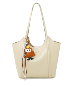 2025时尚潮流高品质PU女式大容量手提袋蒙娜丽莎防水斜挎包带手提包纯色 - Product Image 4