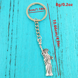Moquan Châu Âu và mỹ Retro tự làm hợp kim kẽm tượng tự do nâng cao tay chiến thắng ngọn đuốc Keychain Ngày Độc Lập commem - Product Image 3