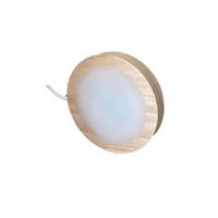 Support de lumière LED rond alimenté par USB Plaque de base en bois Ornement de bureau pour boule de cristal Bijoux Vase en verre Acrylique-Veilleuses