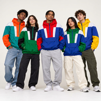 Veste coupe-vent unisexe vintage personnalisée pour le sport, hiver, coupe-vent, vente en gros, pull à quart de zip, à capuche, brodé, streetwear
