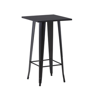 <span class=keywords><strong>Table</strong></span> de <span class=keywords><strong>bar</strong></span> <span class=keywords><strong>carrée</strong></span> en métal, style vintage, pour restaurant, construction en acier durable, style décontracté et tendance. - Product Image 1