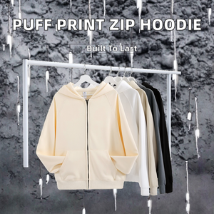 Sweat à capuche zippé intégral en coton épais 600 g/m² pour homme, grande taille, polaire - Product Image 2
