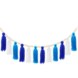 DAMAI HANUKKAH Productos Judíos, Borla de Cuentas de Madera Azul y Blanca, Artículos para Fiestas, Decoración Colgante para Cortina con Borlas de Hanukkah - Product Image 4