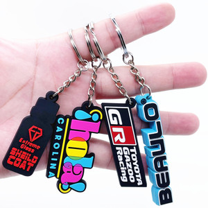 OEM/ODM Business Advertising Keyring Custom Logo 2D/3D Anime Keychain Soft PVC Rubber Silicone Free Design Promotional Gift