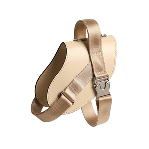 Arnés de lujo de cuero vegano para perro, marca privada, sin tirones, tipo chaleco, con hebilla metálica Cobra, venta al por mayor - Product Image 2