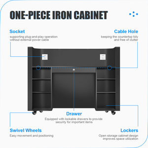 طاولة دي جي محمولة مع شاشة عرض LED مقاومة للماء من الأمام IP54، شاشة P1.86 P2.5 للاستخدام الداخلي والخارجي، منصة دي جي. - Product Image 3