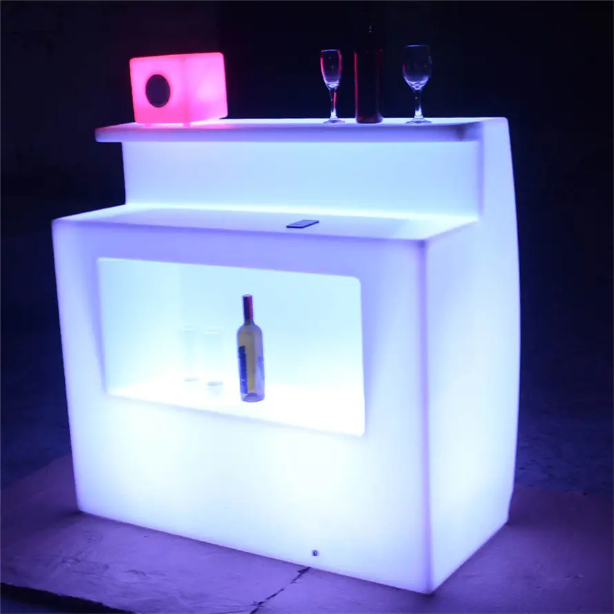 Portatile LED Luminosi Mobili/indoor sezione ricaricabile da cocktail pub mobili duro HA CONDOTTO LA barra di plastica contatore