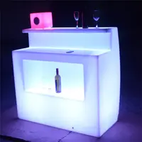 Draagbare Led Lichtgevende Meubels/Indoor Sectionele Oplaadbare Cocktail Pub Meubels Harde Led Plastic Bar