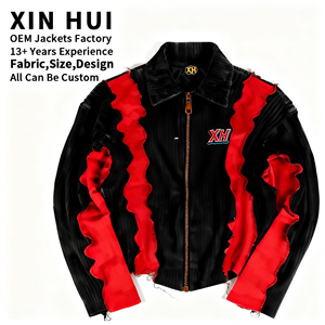 Vente <span class=keywords><strong>en</strong></span> gros d'usine 2026 OEM Logo personnalisé <span class=keywords><strong>Veste</strong></span> plissée <span class=keywords><strong>grise</strong></span> délavée <span class=keywords><strong>Veste</strong></span> camouflage déstructurée pour <span class=keywords><strong>homme</strong></span> avec ourlet à volants Style streetwear - Product Image 3