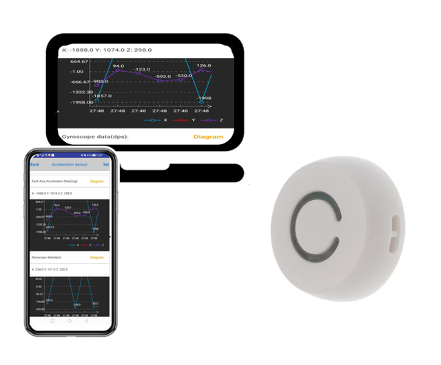 6-Axis Triple-Axis Accelerometer/Motion sensor tag Bluetooth 5.0 BLE Beacon