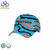 Oem Odm Trendy Kleur Zebra Gedrukt Baseballpet Custom Geborduurd Logo Oxford Denim Stof Visgraatstijl Voor Mannen Vrouwen Dragen