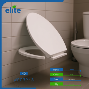 Elite Toilet Seat Cover W0039-3 Plastic With Lid Single Piece For Bathroom - Product Image 2