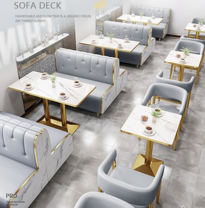 Nuevo Diseño de Muebles para Restaurante, Asientos de Cuero Rosa para Cafetería, Juego de Mesa y Sillas para Cafetería, Bar o Hamburguesería - Product Image 4