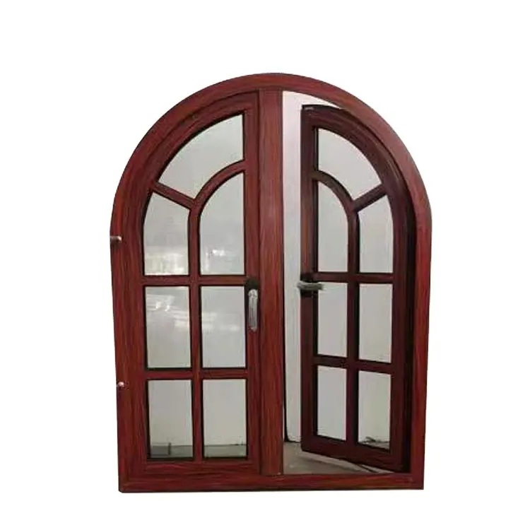 सबसे अच्छी कीमत ख़िड़की डिजाइन लकड़ी अनाज आधा दौर खिड़कियां एल्यूमीनियम धनुषाकार ख़िड़की खिड़की