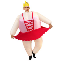 Costume de Clown Gonflable Rose sans Bretelles pour Adulte, Idéal pour Spectacles Annuels Amusants, Fêtes et Halloween, en Polyester