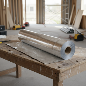 Rollo de material aislante tejido de lámina de doble cara, barrera térmica reflectante de calor para techo, pared, HVAC y aplicaciones industriales - Product Image 2