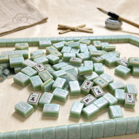 Jeu de Mahjong Américain Complet en Bois Naturel avec Tuiles Directionnelles pour les Voyages et les Rassemblements