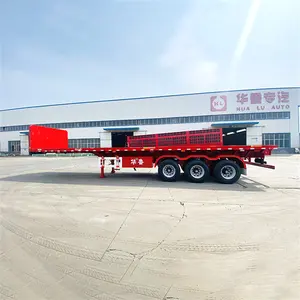 Customized 3 Axles 40ft Flatbed Semi-Trailer 45ft Container Chassis Flatbed Semi Trailer On Sale