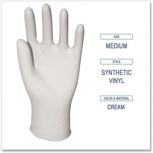 Guantes de Seguridad Desechables de Vinilo Sintético Sin Polvo, Mediano, 4 Mil de Grosor, 9.5 Pulgadas, Beige, 100/Caja - Product Image 6