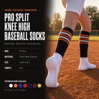 Chaussettes de baseball sur mesure avec logo personnalisé, style étrier, chaussettes contrastées blanches pour les ligues de softball jeunesse