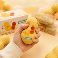 Jouet Squishy Géant en Forme d'Arachide, Réaliste, Doux, en TPR Non Toxique, Anti-Stress, Jouet Sensoriel pour Enfants de 5 à 7 Ans, Idéal pour les Fêtes