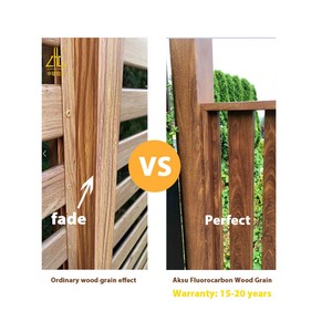 <span class=keywords><strong>Tube</strong></span> <span class=keywords><strong>carré</strong></span> en <span class=keywords><strong>aluminium</strong></span> grain de bois Pailian 50x50mm, profil ignifuge A1 pour façade de bâtiment moderne, cloison, plafond - Product Image 4